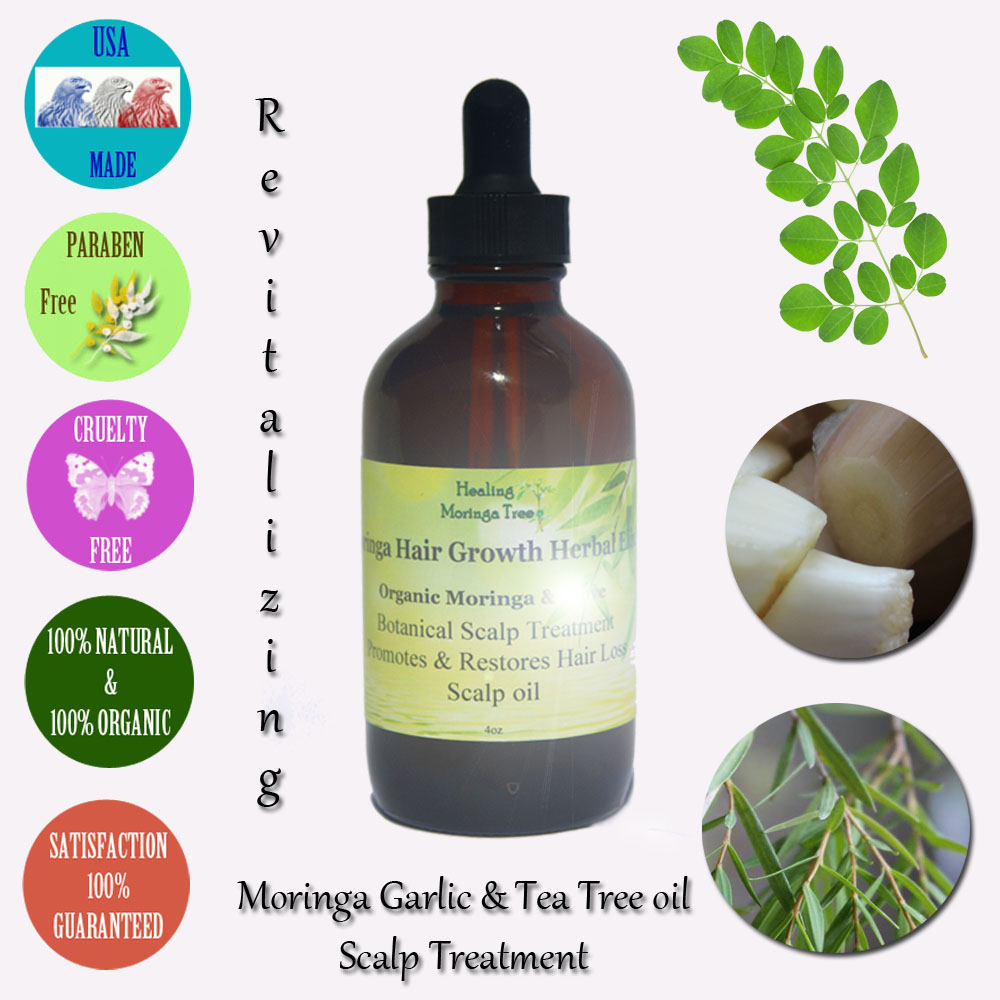 Moringa Hair Growth Elixir Herbal Scalp Oil Treatment Single 4oz