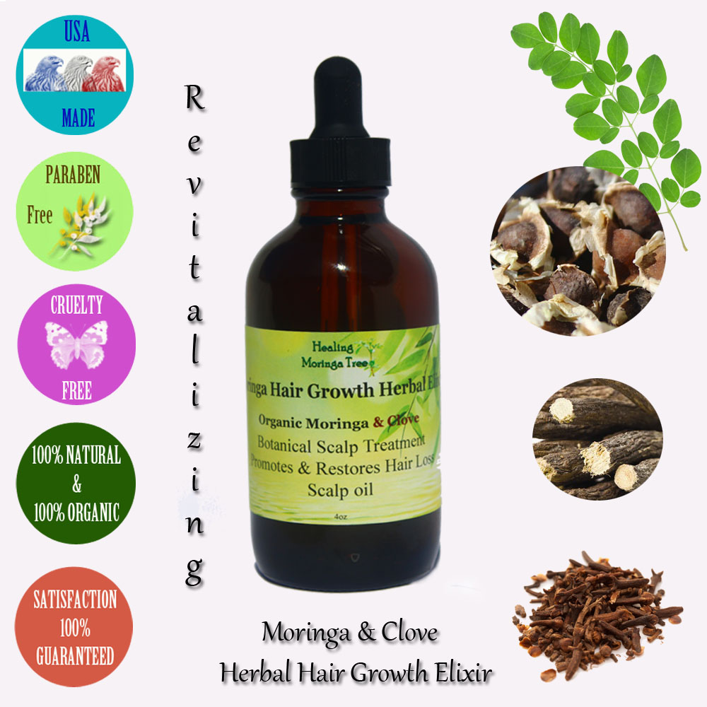 Moringa Hair Growth Elixir Herbal Scalp Oil Treatment Single 4oz